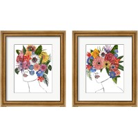 Framed 'Flower Lady 2 Piece Framed Art Print Set' border=