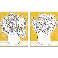 Framed Golden Peony 2 Piece Art Print Set