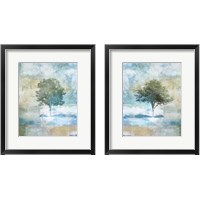 Framed 'Tree Abstract 2 Piece Framed Art Print Set' border=