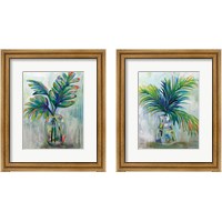 Framed 'Palm Leaves 2 Piece Framed Art Print Set' border=