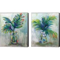 Framed 'Palm Leaves 2 Piece Canvas Print Set' border=