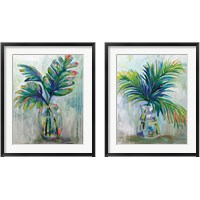 Framed 'Palm Leaves 2 Piece Framed Art Print Set' border=