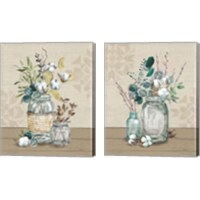 Framed Cotton Bouquet 2 Piece Canvas Print Set