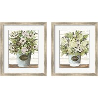 Framed 'Flores Galvanized Bucket 2 Piece Framed Art Print Set' border=