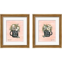 Framed 'Hug In a Mug & Rise and Grind 2 Piece Framed Art Print Set' border=