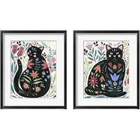 Framed Folksy Feline 2 Piece Framed Art Print Set