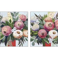 Framed 'Lustrous Bouquet 2 Piece Art Print Set' border=
