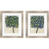 Framed 'Lemon Tree Composition 2 Piece Framed Art Print Set' border=