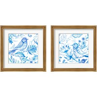 Framed Birds in Blue 2 Piece Framed Art Print Set
