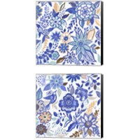 Framed 'Botanical Azul  2 Piece Canvas Print Set' border=