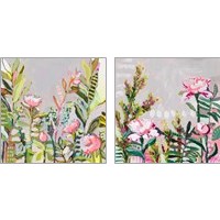 Framed 'Blushing Wildflowers 2 Piece Art Print Set' border=