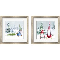Framed Gnomes on Winter Holiday 2 Piece Framed Art Print Set