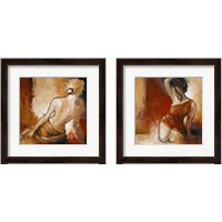 Framed 'Seated Woman 2 Piece Framed Art Print Set' border=