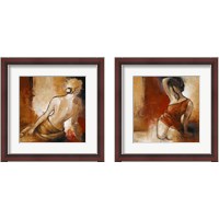 Framed 'Seated Woman 2 Piece Framed Art Print Set' border=