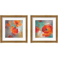 Framed 'Scarlet Poppies in Bloom 2 Piece Framed Art Print Set' border=