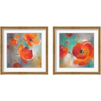 Framed 'Scarlet Poppies in Bloom 2 Piece Framed Art Print Set' border=