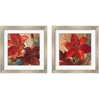 Framed Crimson Fleurish 2 Piece Framed Art Print Set