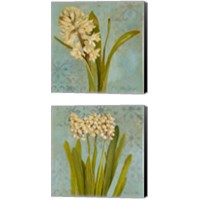 Framed 'Hyacinth on Teal 2 Piece Canvas Print Set' border=