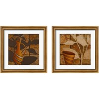 Framed 'Little Striped Vase 2 Piece Framed Art Print Set' border=