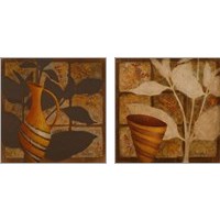 Framed 'Little Striped Vase 2 Piece Art Print Set' border=