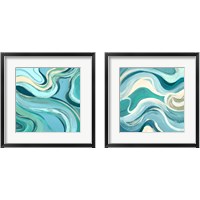 Framed 'Curving Waves 2 Piece Framed Art Print Set' border=