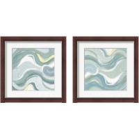 Framed 'Coastal Curvilinear 2 Piece Framed Art Print Set' border=