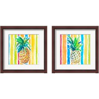 Framed Vibrant Pineapple 2 Piece Framed Art Print Set
