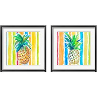 Framed 'Vibrant Pineapple 2 Piece Framed Art Print Set' border=