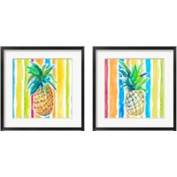 Framed Vibrant Pineapple 2 Piece Framed Art Print Set