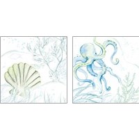 Framed 'Underwater Life 2 Piece Art Print Set' border=