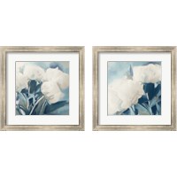 Framed 'White Roses 2 Piece Framed Art Print Set' border=