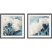 Framed 'White Roses 2 Piece Framed Art Print Set' border=