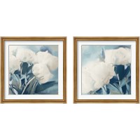 Framed 'White Roses 2 Piece Framed Art Print Set' border=