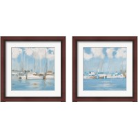 Framed 'Golf Harbor Boats 2 Piece Framed Art Print Set' border=