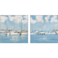 Framed Golf Harbor Boats 2 Piece Art Print Set