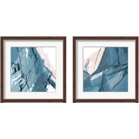 Framed 'Blue on White Abstract 2 Piece Framed Art Print Set' border=