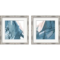 Framed 'Blue on White Abstract 2 Piece Framed Art Print Set' border=