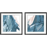 Framed Blue on White Abstract 2 Piece Framed Art Print Set
