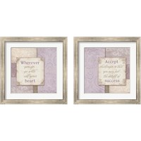 Framed 'Inspiration on Lilac 2 Piece Framed Art Print Set' border=