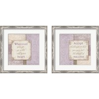Framed 'Inspiration on Lilac 2 Piece Framed Art Print Set' border=