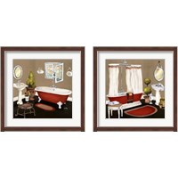 Framed Red Master Bath 2 Piece Framed Art Print Set