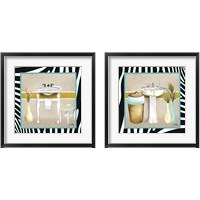 Framed 'Zebra Bath 2 Piece Framed Art Print Set' border=