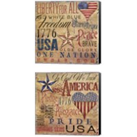 Framed 'America Typography 2 Piece Canvas Print Set' border=