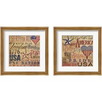 Framed America Typography 2 Piece Framed Art Print Set