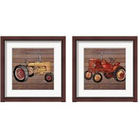 Framed Tractor on Wood 2 Piece Framed Art Print Set