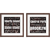 Framed 'New York Buroughs 2 Piece Framed Art Print Set' border=