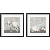 Framed Introspective Hippo & Elephant 2 Piece Framed Art Print Set