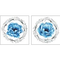 Framed Blue Flower 2 Piece Art Print Set