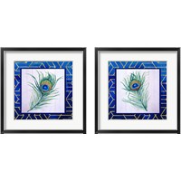 Framed 'Peacock Feather 2 Piece Framed Art Print Set' border=