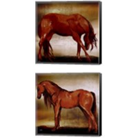 Framed Red Horse 2 Piece Canvas Print Set